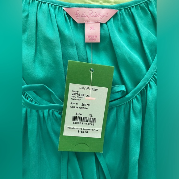 Lilly Pulitzer Cold Shoulder Silk Finch Top Size XL - Picture 4 of 11